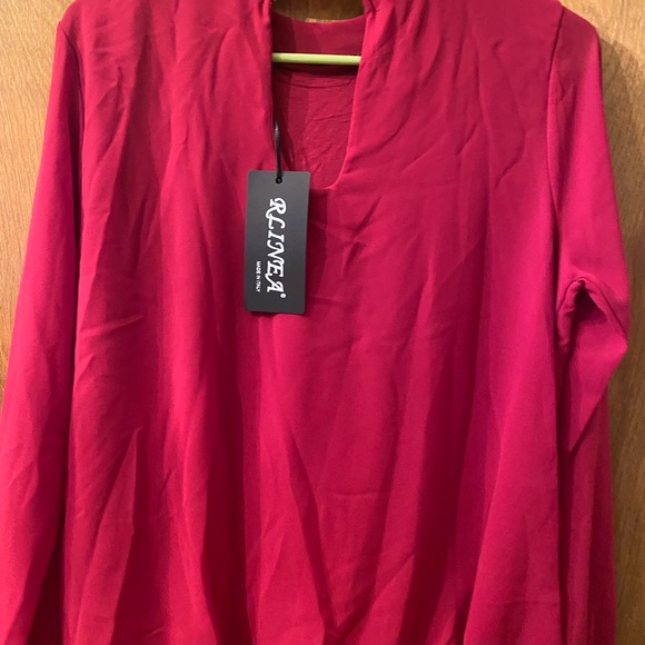 Long sleeve rayon shirt with beaded collar - Picture 2 of 3